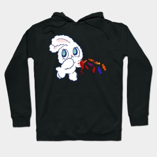 White candy Floofer-clear-eyed crazy rabbit Hoodie